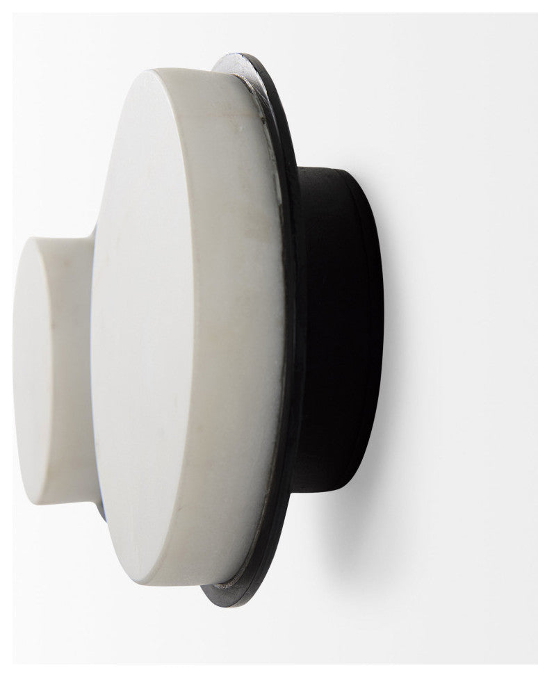Sophia White Marble Wall Hooks, 2-Piece Set