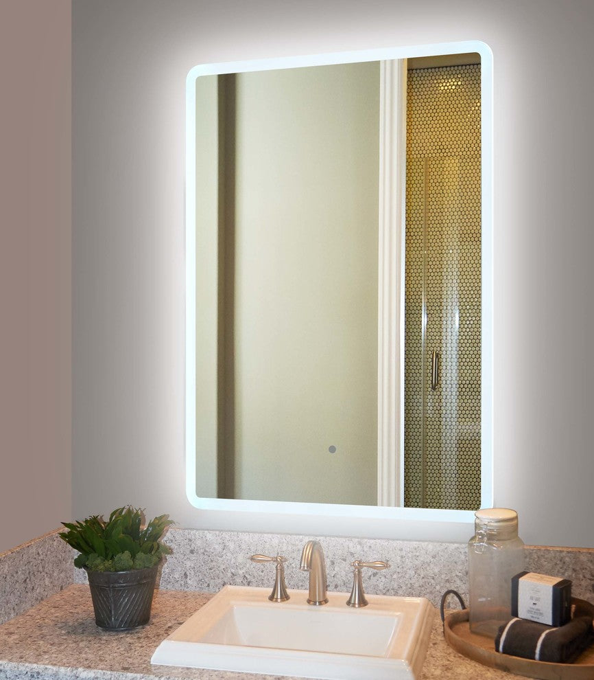Electric LED Mirror, Rounded Edge Backlit Mirror, 24 X 32