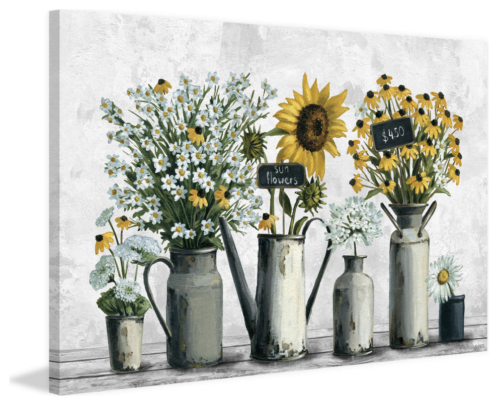 "Tin Can Flowers" Painting Print on Wrapped Canvas
