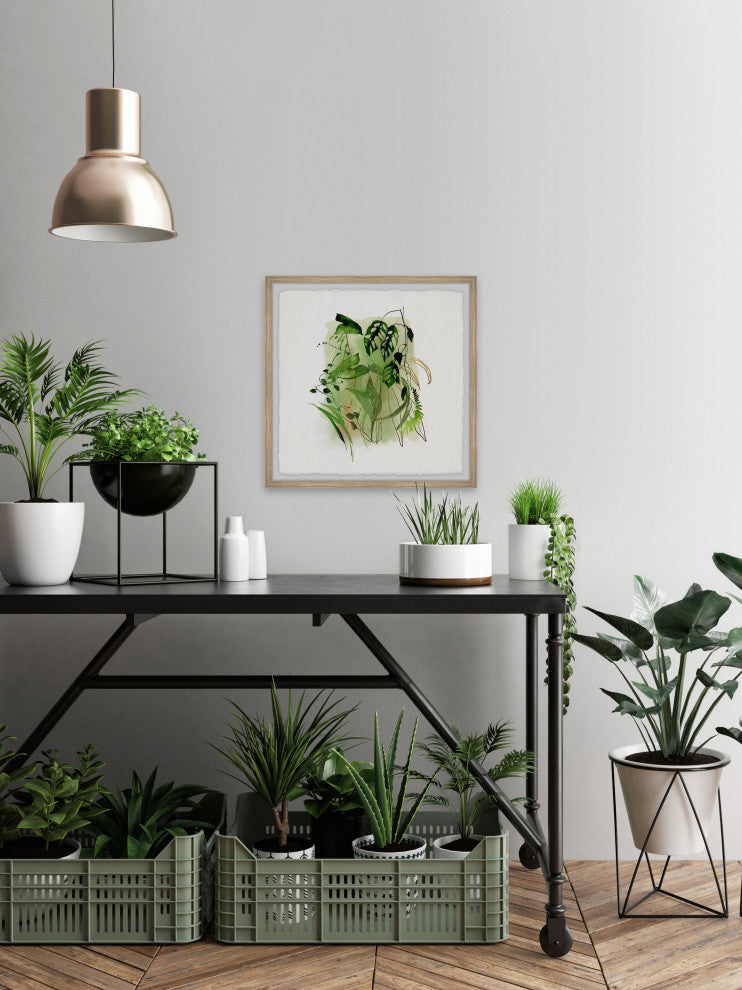 "Diverse Plants" Framed Painting Print, 18x18