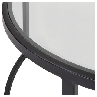 Uttermost 25190 Rhea 42" Diameter Iron and Tempered Glass Nesting - Satin Black