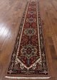 Unique Oriental 3'x16' Heriz Serapi Floral Red Hand Kotted Wool Runner H9241