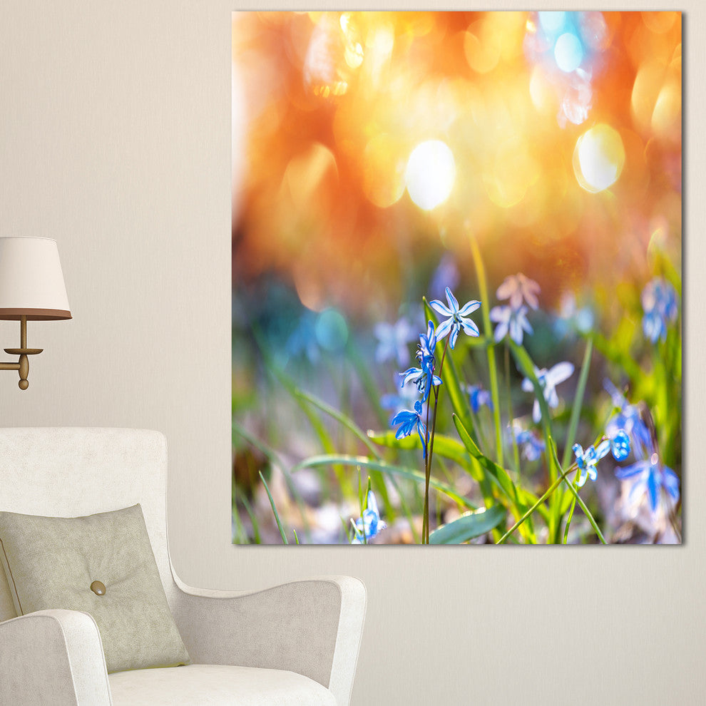 Little Flowers Meadow with Snowdrops, Floral Canvas Art Print, 30"x40"