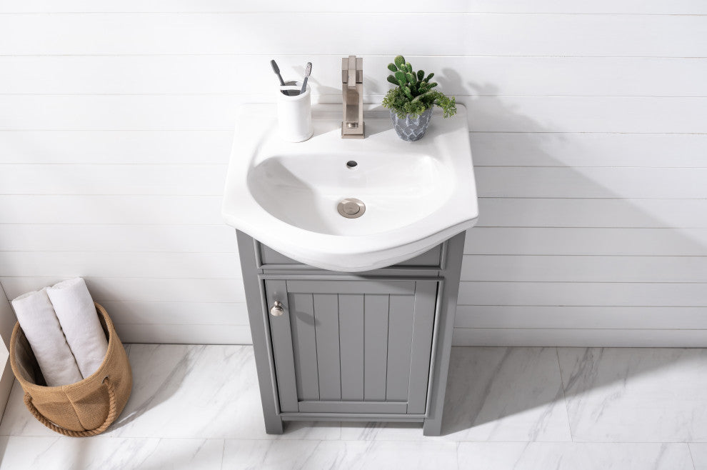Marian Transitional Gray 20" Single Sink Vanity