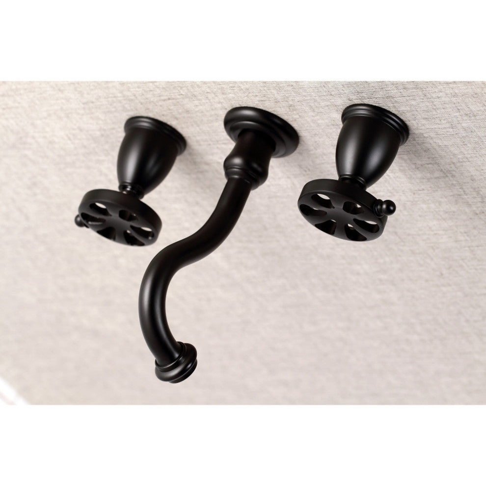 KS3020RX Two-Handle Wall Mount Tub Faucet, Matte Black