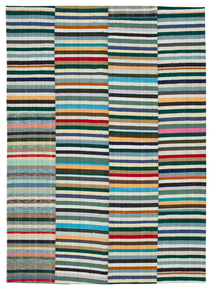 Rug N Carpet - Handmade Oriental 7' 3'' x 10' 1'' Unique Patchwork Kilim Rug
