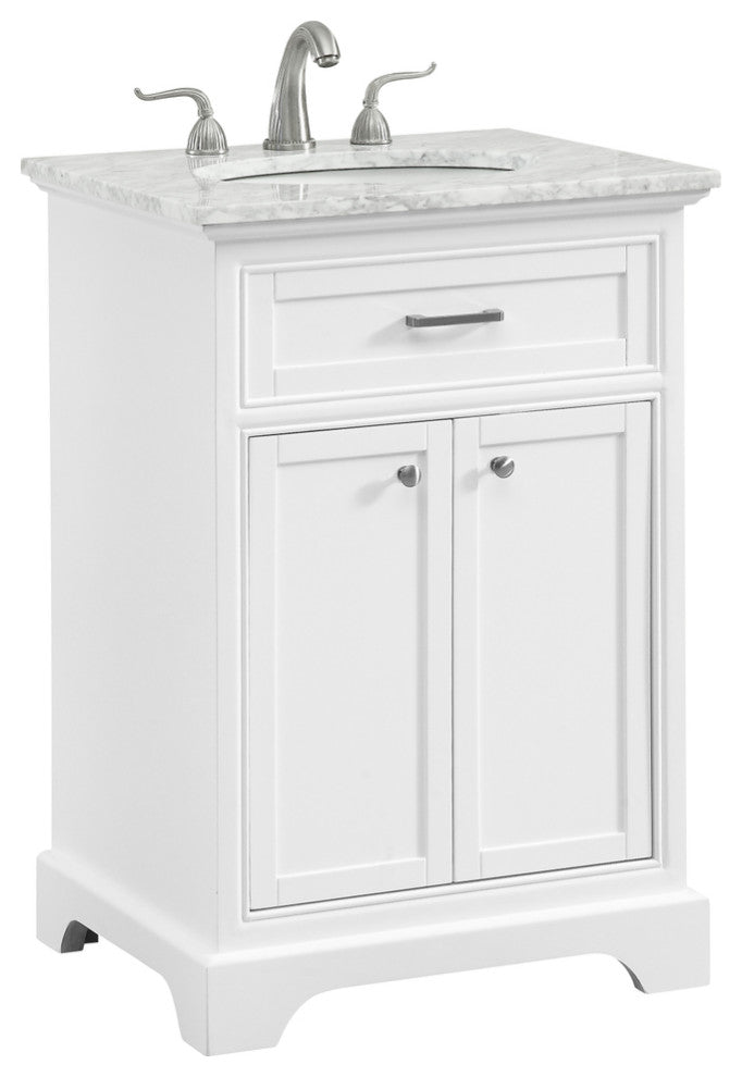 Amber Single Bathroom Vanity, Blue, White, 24"