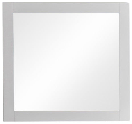 34" Solid Wood Frame Mirror, White