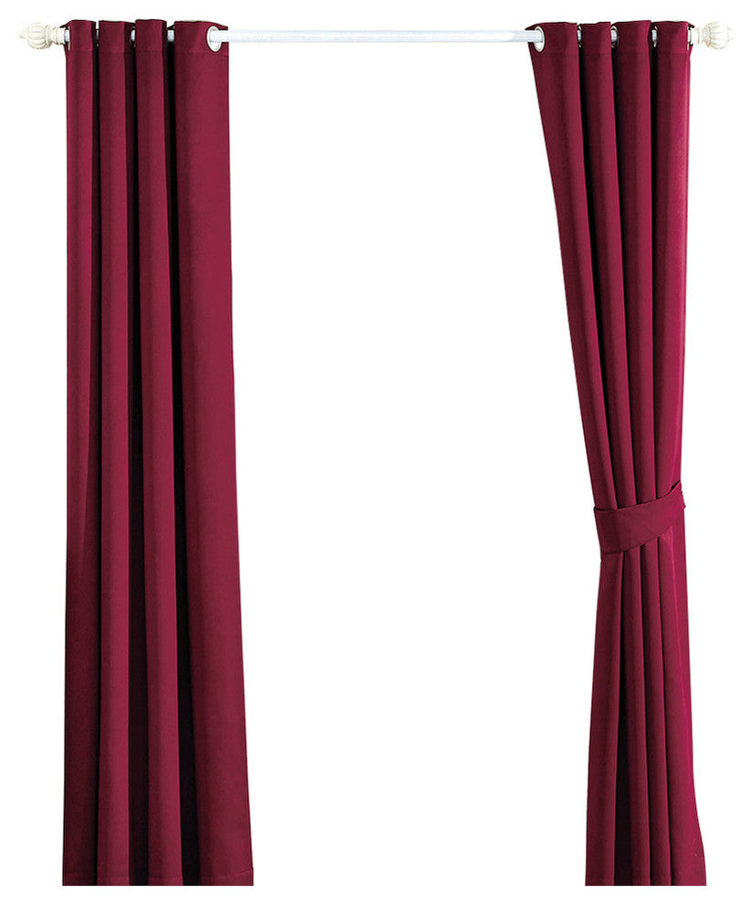 Serenta Black Out Curtains 4 Piece Sets, Burgundy, 54" X 84"
