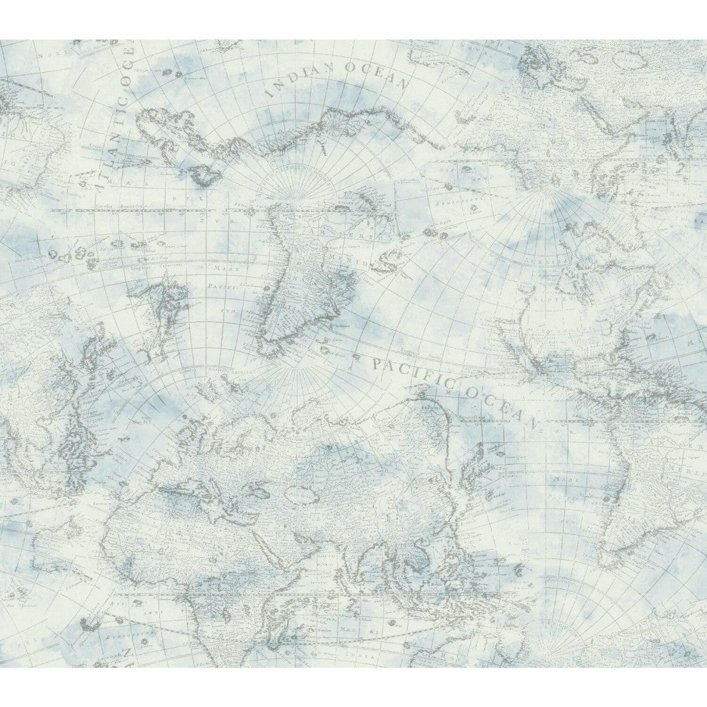 Coastal Map Peel and Stick Wallpaper