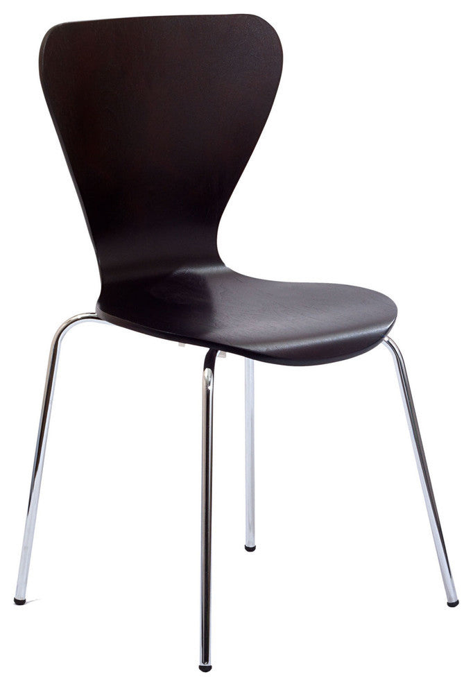 Modern Contemporary Kitchen Wood Dining Side Chair Wenge