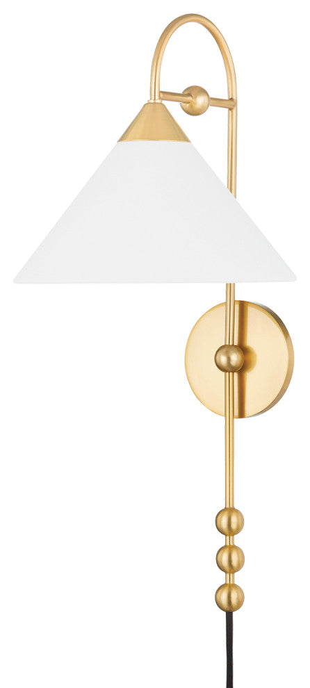 Sang 1-Light Portable Wall Sconce Aged Brass