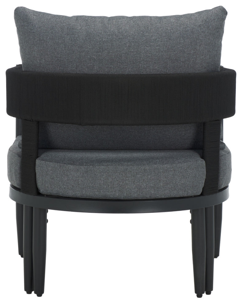 Safavieh Viola Indoor-Outdoor Chair, Set of 2, Black/Grey
