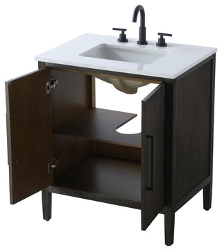 Home Living 30" Single Bathroom Vanity, Chocolate Oak