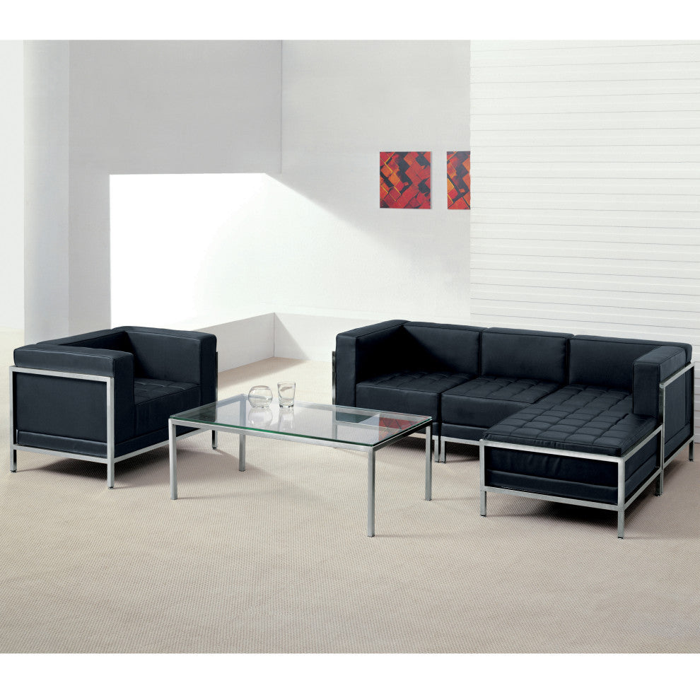 Hercules Imagination Series Contemporary Black Leather Middle Chair