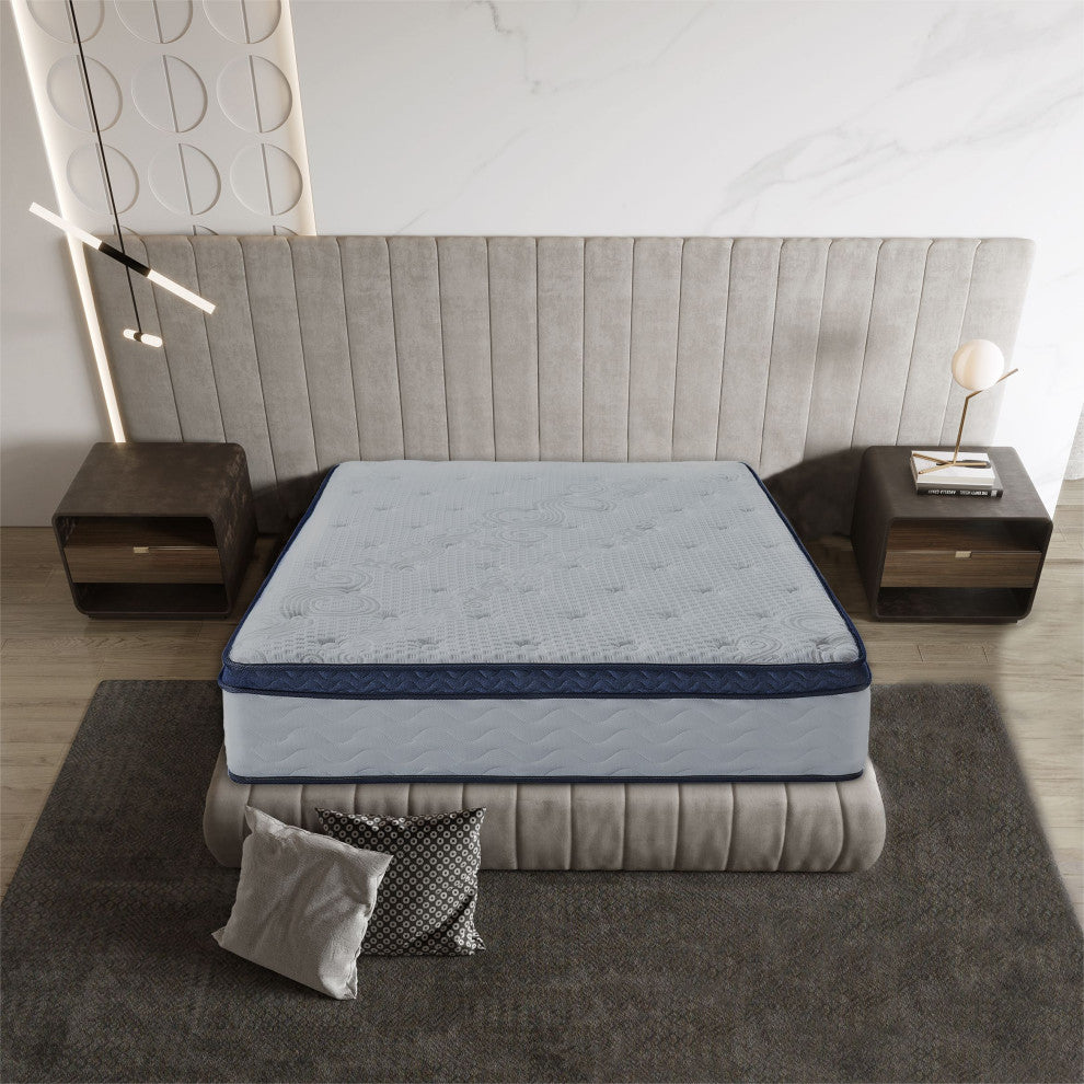 Comfortable 12" Plush Memory Foam Euro Top Hybrid Quilted-Top Mattress, Full