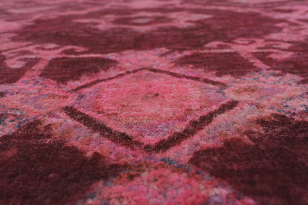 7'10x9'10 Overdyed Chobi Addney Magenta/Pink Rug