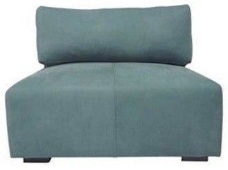 Cayo Leather Armless Sectional, Finish: Ebony, Leather: Indigo Mist