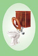 Toilet with Wooden Back- Gallery Wrapped Canvas Art 28" x 42"