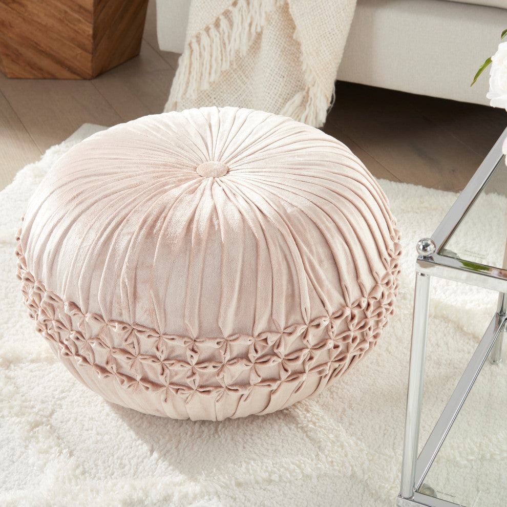 Mina Victory RC833 Pouf, Blush, 20" x 20" x 12"