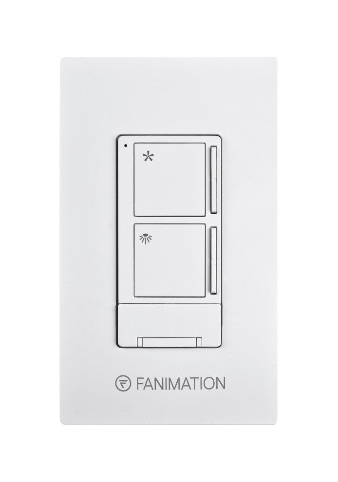 Wall Control With Receiver 3 Speed Fan and Light White