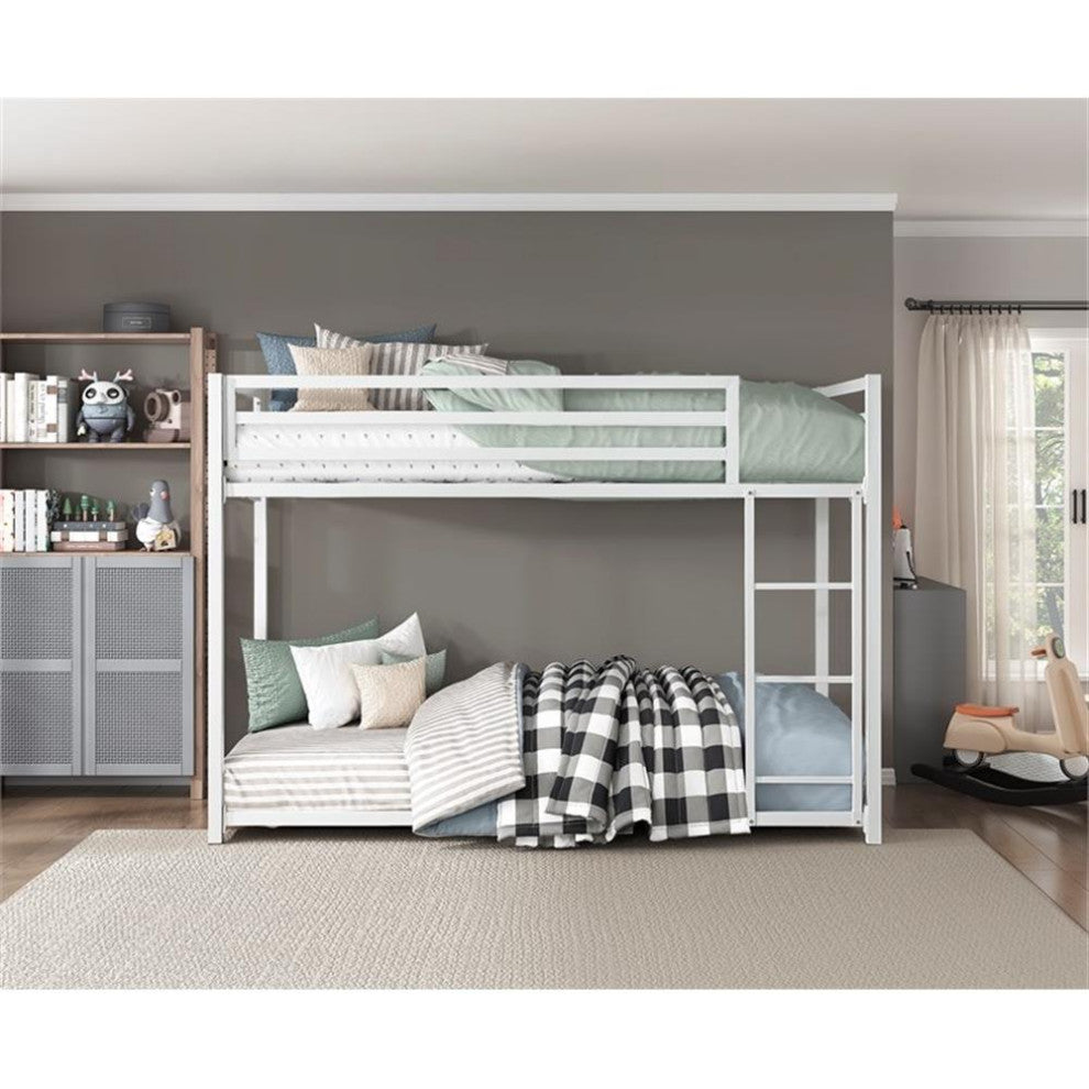 Lexicon Jovie Twin over Twin Metal Bunk Bed in White