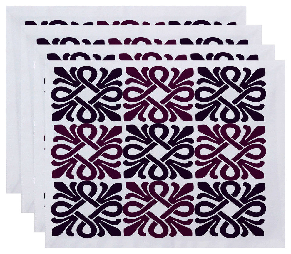 Tiki Square, Geometric Print Placemat, Purple