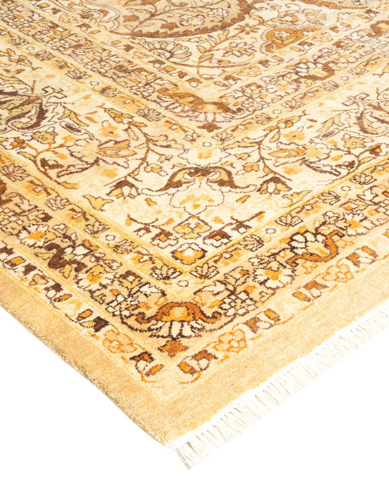 Hiranur One-of-a-Kind Hand-Knotted Area Rug Yellow, 9'2"x12'1"
