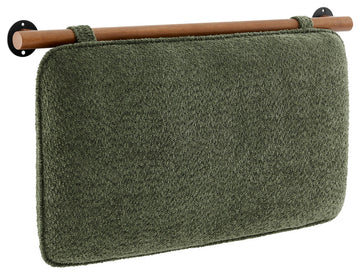 Anela Wall-Mounted Chenille Upholstered Twin Headboard, Sage Walnut