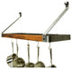 Signature 24" Deep Bookshelf Wall Rack Hammered Steel w Tigerwood & 18 Hooks