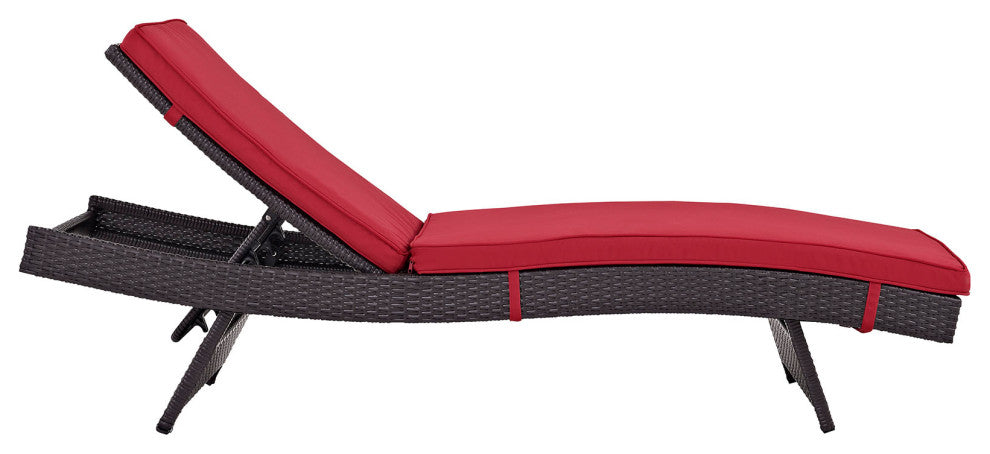 Espresso Red Convene Chaise Outdoor Patio Set of 2