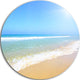 Sun Over Tropical Beach, Seashore Photo Round Wall Art, 11"