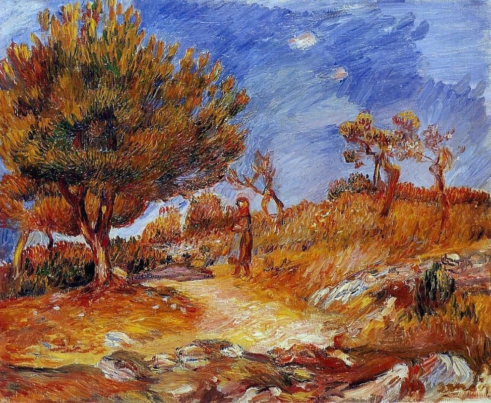 Pierre Auguste Renoir Landscape: Woman under a Tree Wall Decal
