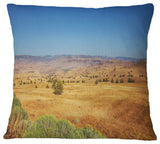 Prairie With Bright Blue Sky Landscape Printed Throw Pillow, 18"x18"