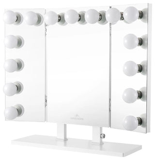 Trifecta Plus Vanity Mirror, White, Led Globe Bulbs