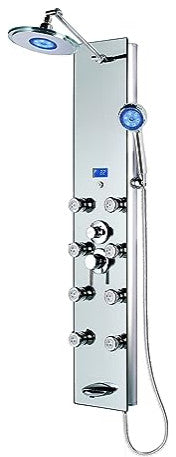 Blue Ocean 52" Aluminum SPA392M-L Shower Panel Tower with Rainfall Shower Head