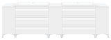 Freestanding White Vanity Set - Two Sink Bases Three 12 Side Bases, 84"