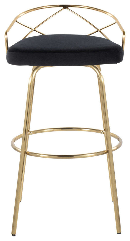 Charlotte Glam 30" Fixed-Height Barstool, Set of 2