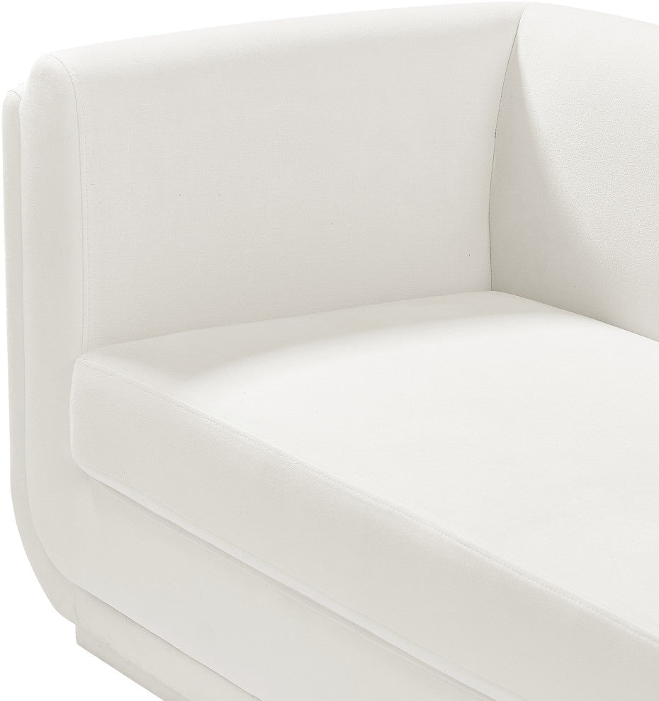 Kimora Linen Textured Fabric Upholstered Chair, Cream