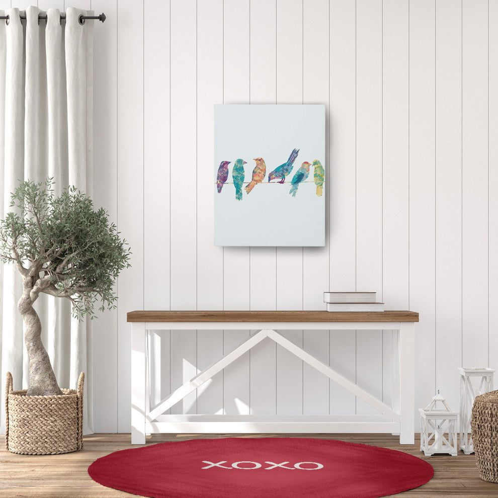 XOXO Valentines Chenille Rug, Brick, 5' Round