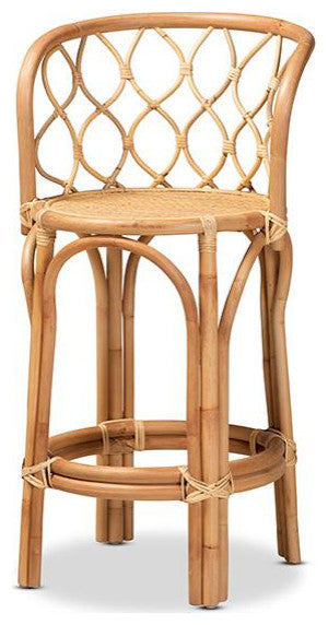 Diana Modern Natural Finished Rattan Counter Stool