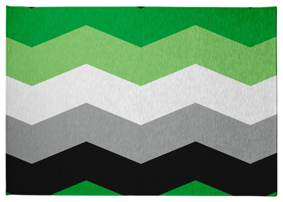 Aromantic Chevron Chenille Rug, Aromantic Chevron, 5'x7'