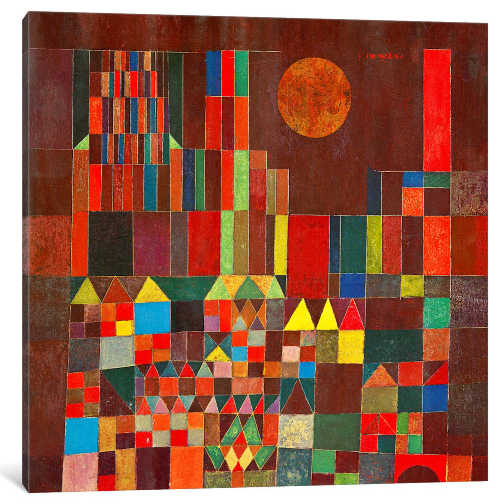 "Burg und Sonne, 1928" by Paul Klee, Canvas Print, 18x18"