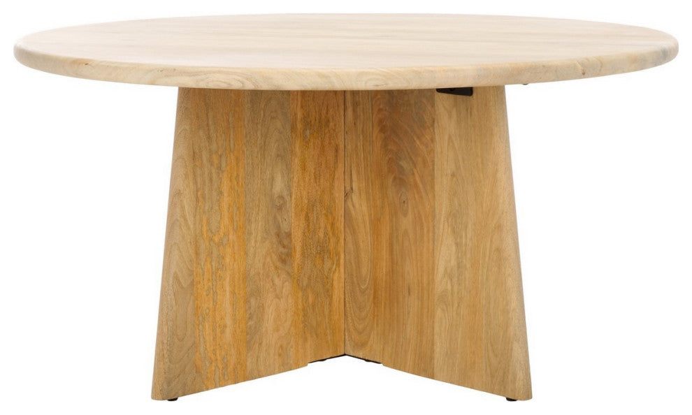 Safavieh Couture Madilynn Round Wood Coffee Table, Natural
