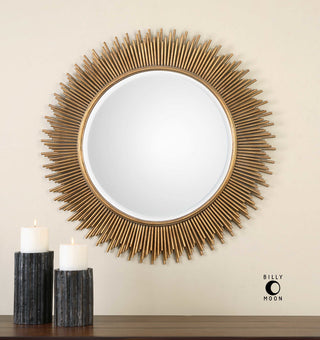 Marlo Round Gold Mirror By Designer Billy Moon