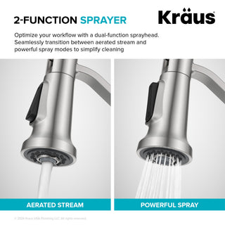 KRAUS Britt Commercial Style 2-Function 1-Handle Pull Down Kitchen Faucet BB