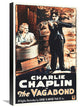 "Charlie Chaplin - French - The Vagabond, 1916" Canvas Giclee, 16"x24"