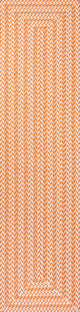 Chevron Modern Concentric Squares Indoor/Outdoor Area Rug, Orange/Cream, 2 X 8