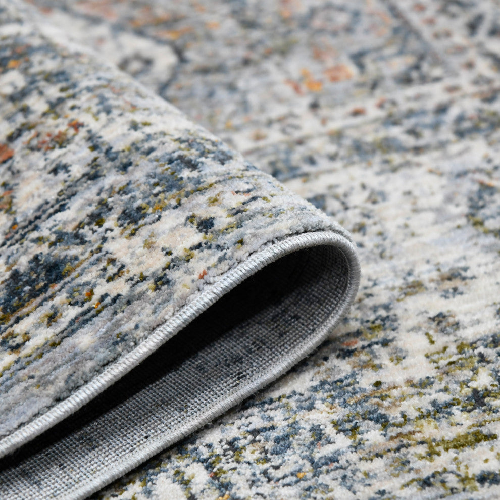 Vermont Chelsea Area Rug, Gray, 5'3" x 7'6", Bordered