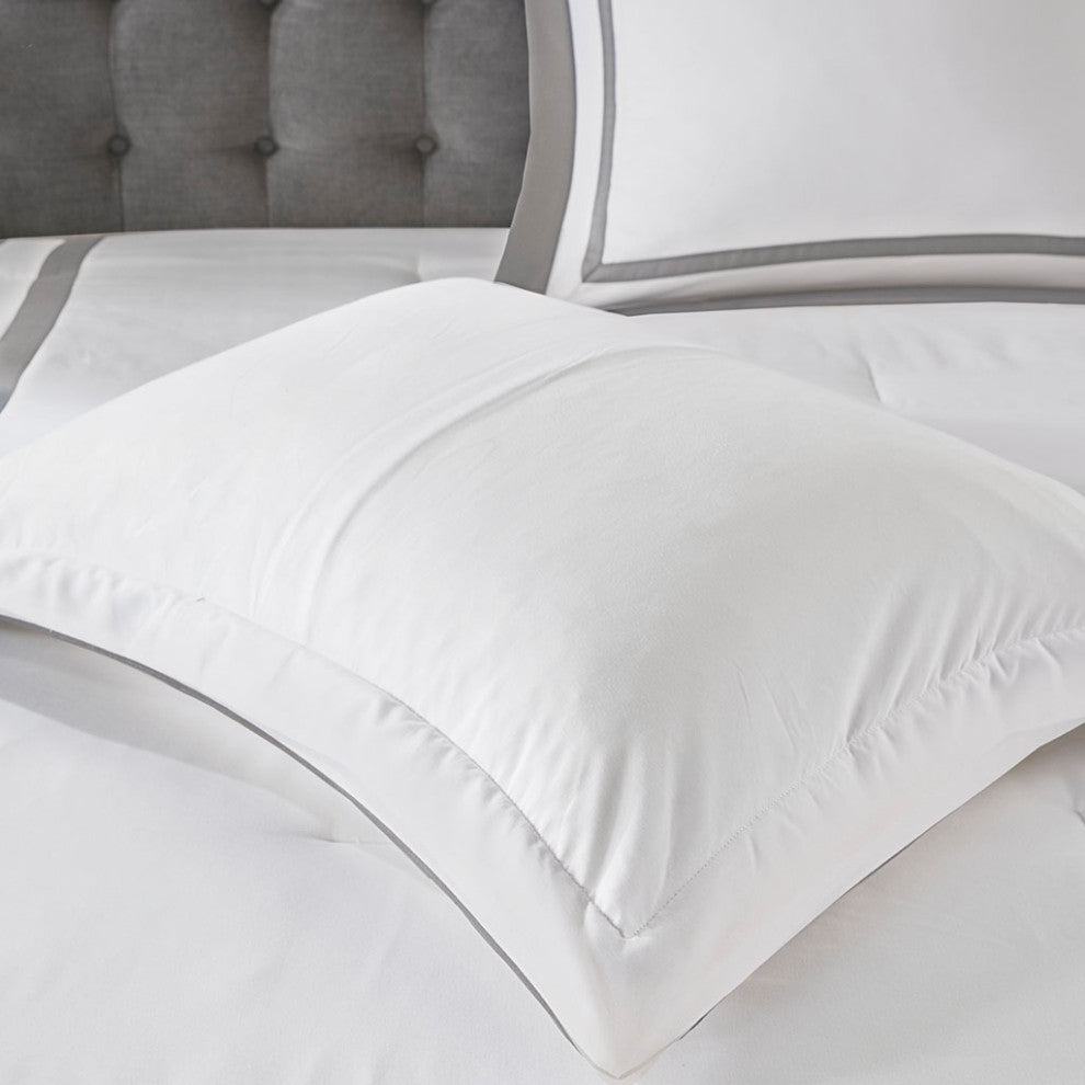 Madison Park Heritage 8 Piece Comforter and Quilt Set Collection, Grey